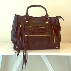 Steve Madden black feaux leather tote